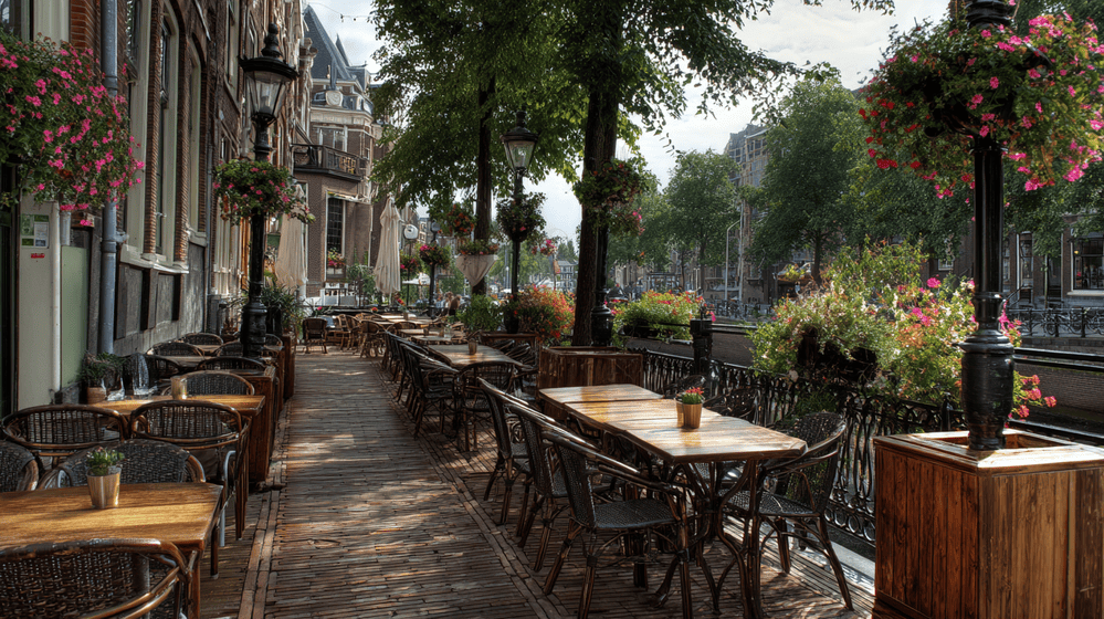 een nederlands terras langs de gracht