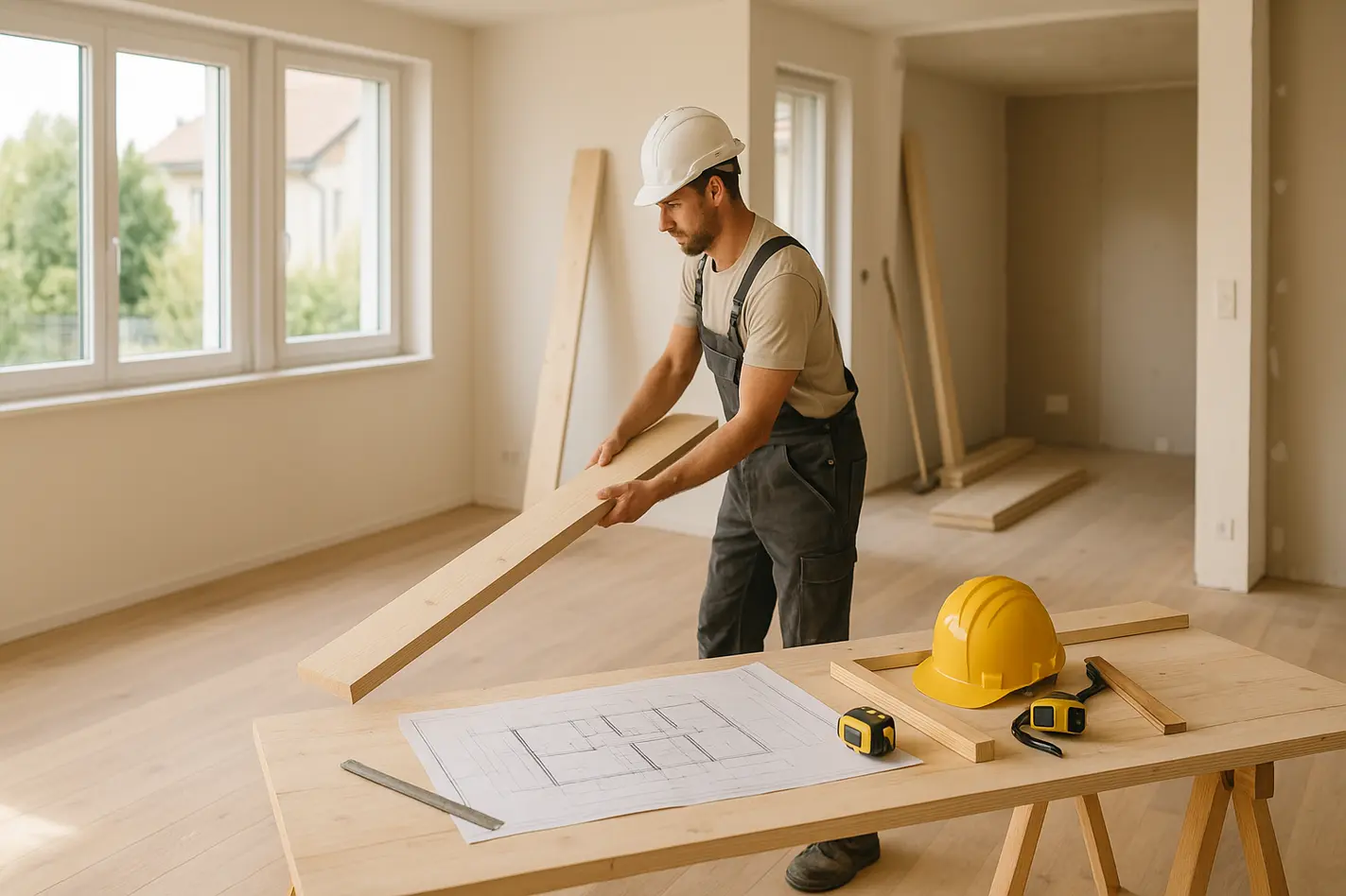 Aannemer laten starten verbouwing in modern huis