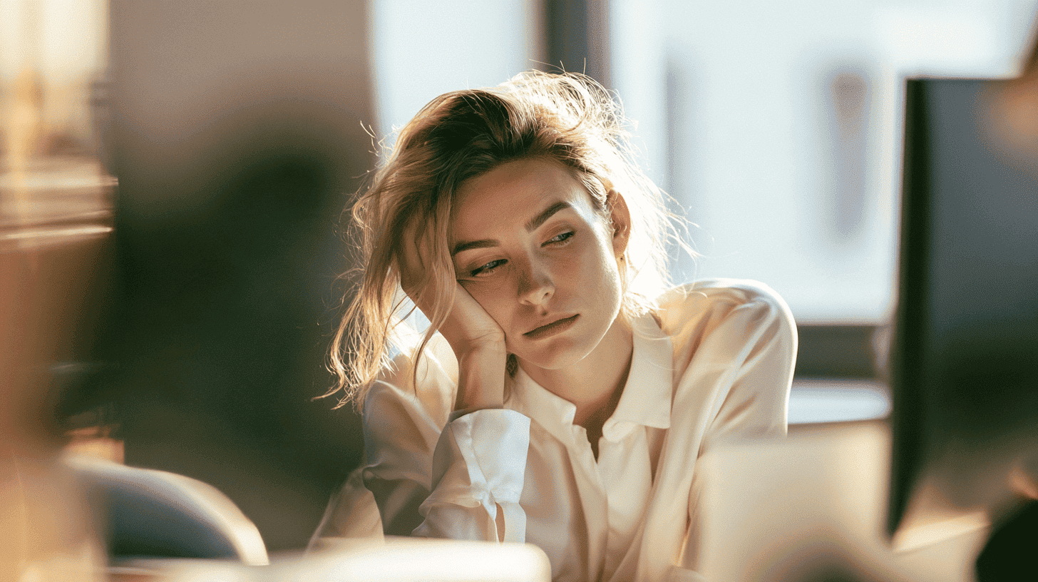 Werknemer met stressklachten op het werk overweegt zich ziek te melden